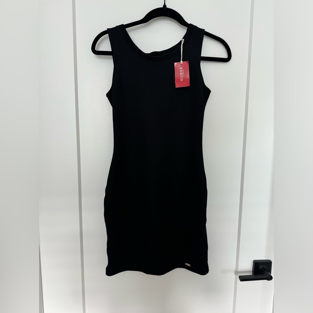 GUESS NEW Little Black Mini Dress XS corset back